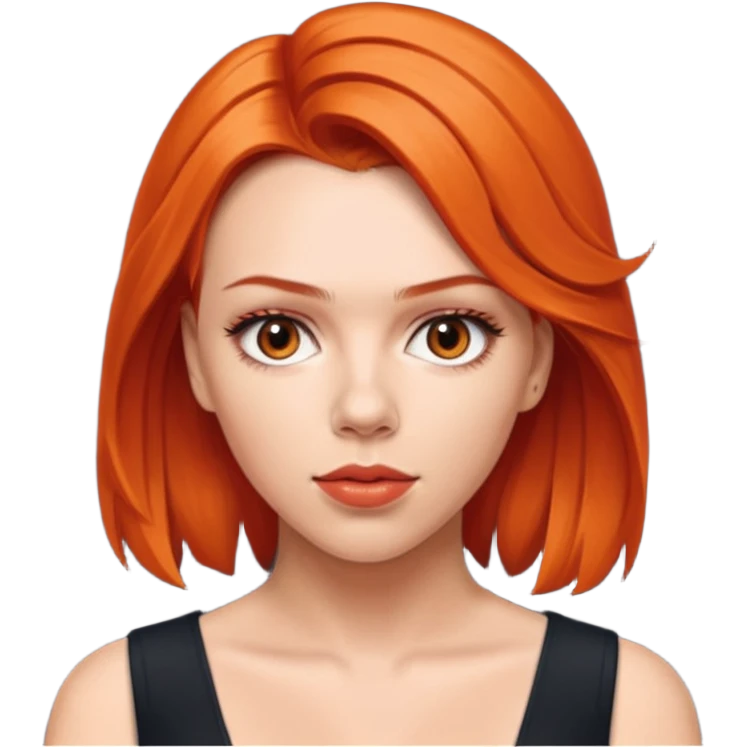 scarlett johansson, orange red emoji