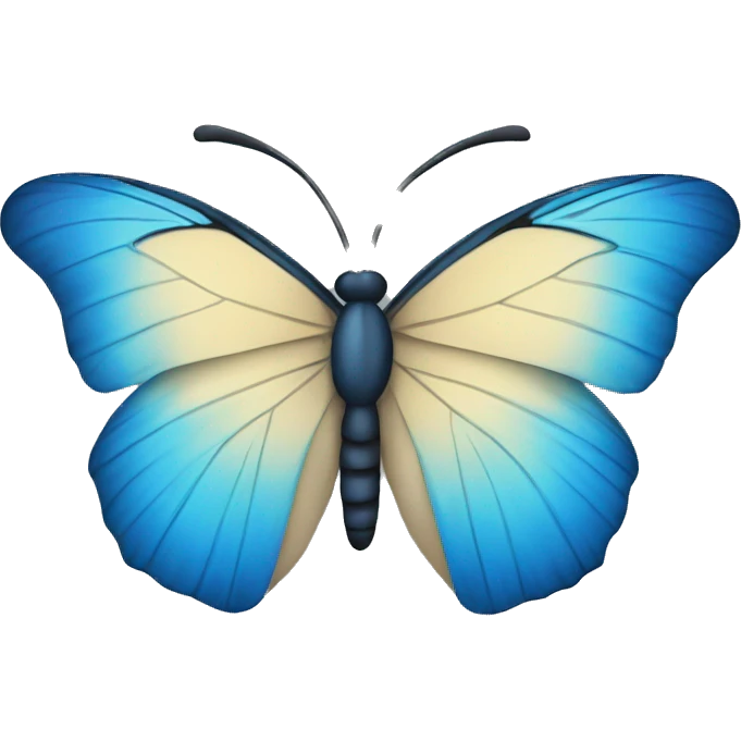 Blue butterfly with paraphin emoji