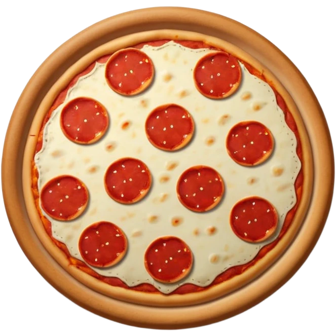 chibi style A pepperoni pizza with evenly sized pepperoni slices, no face, cute, sticker emoji