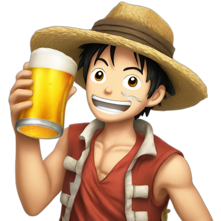 Luffy-drink-beer emoji