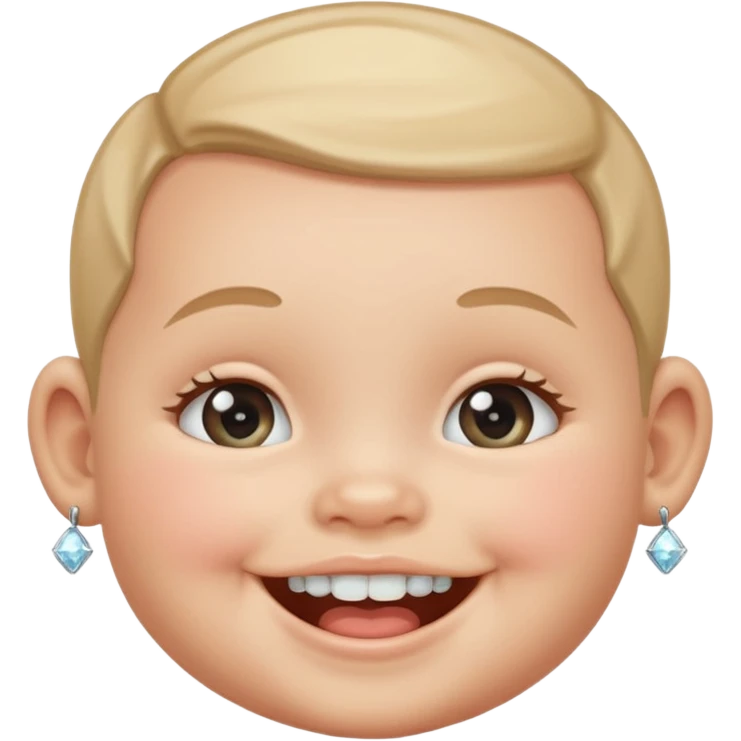 a smiling baby wearing diamond grills emoji