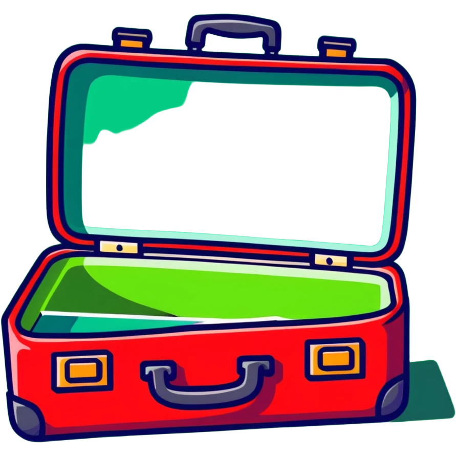 red open suitcase emoji