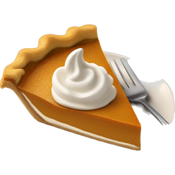 Pumpkin pie slice with whipped cream on top emoji