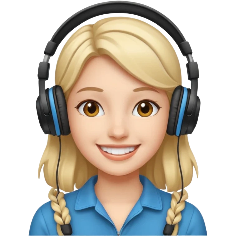 Girl with headphones  emoji