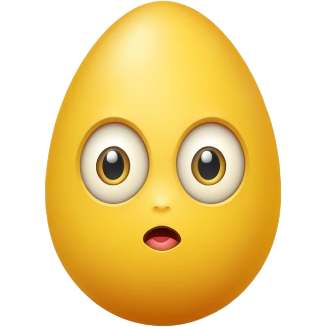 yellow egg with eyes looking funny emoji