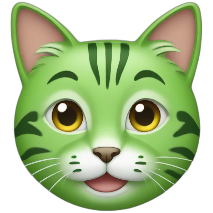 Green cat happy  emoji