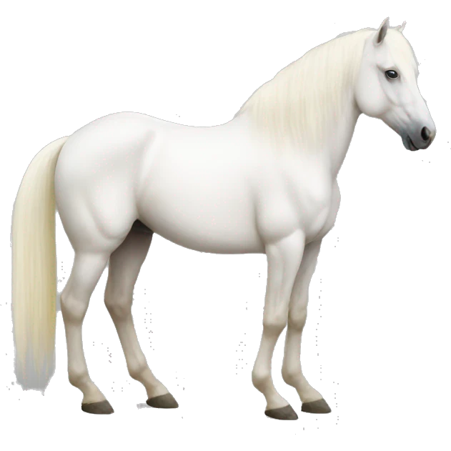 Realistic albino horse full body emoji