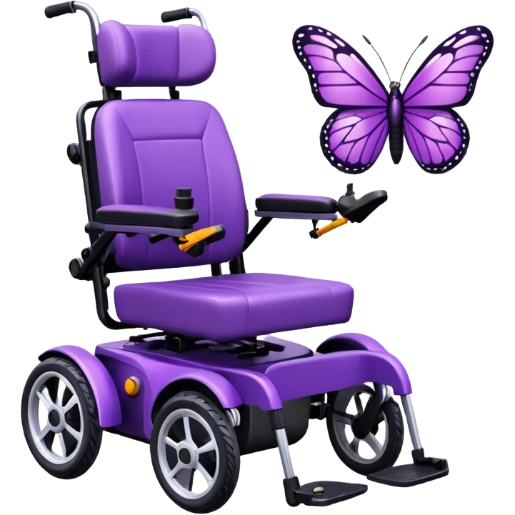 electric wheelchair purple butterfly design emoji