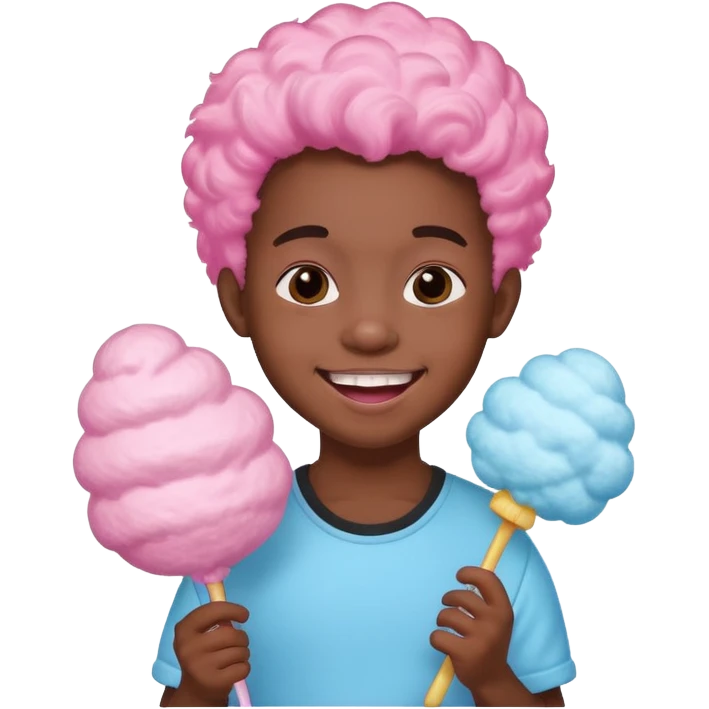 cotton candy holding black kid emoji