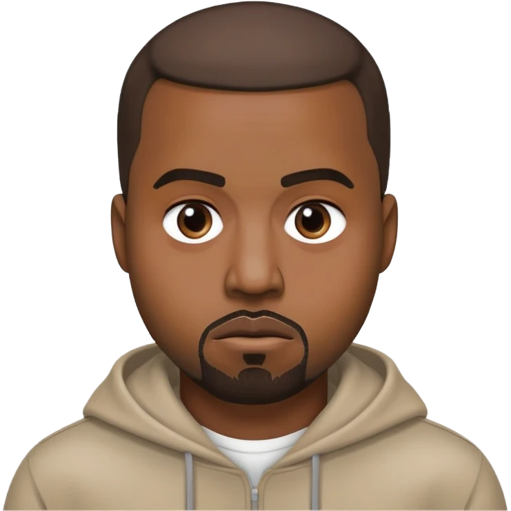 face inspired by Kanye West, neutral expression emoji