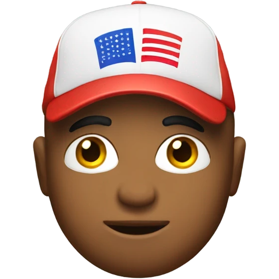Emoji wearing maga hat emoji