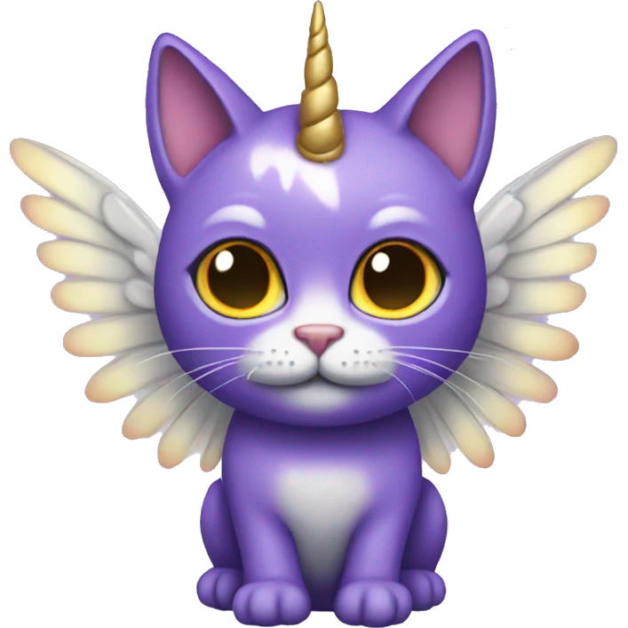 Purple cat with unicorn wings emoji