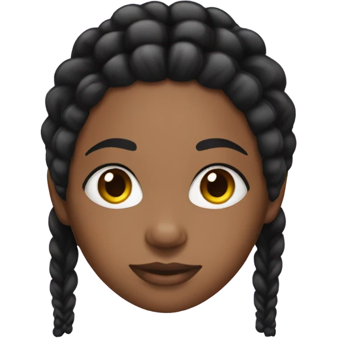 black woman with black braids and lashes emoji