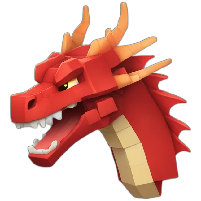 Minecraft Cute Funny Red Dragon Head emoji