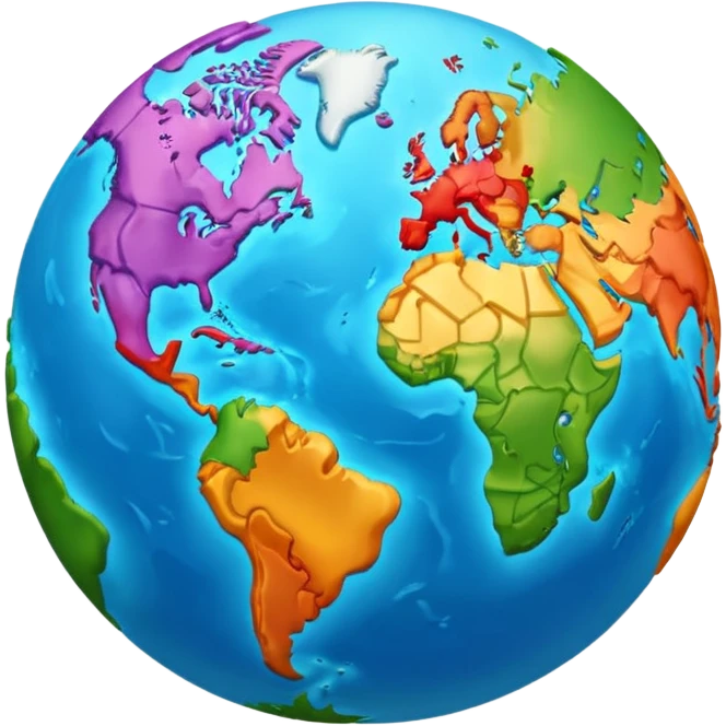 world with 3d continents aesthtic emoji