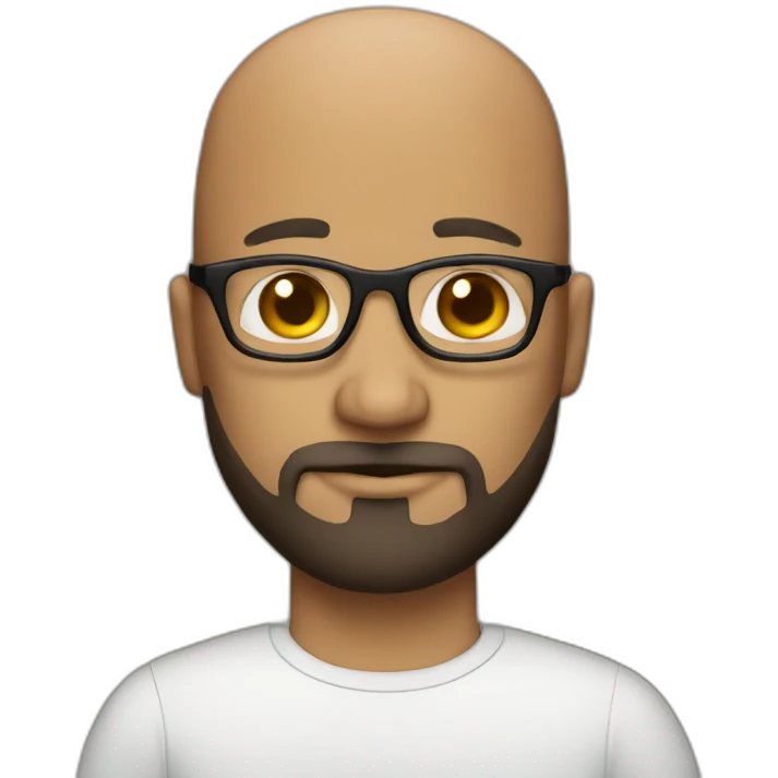 bald men with beard and glasses emoji