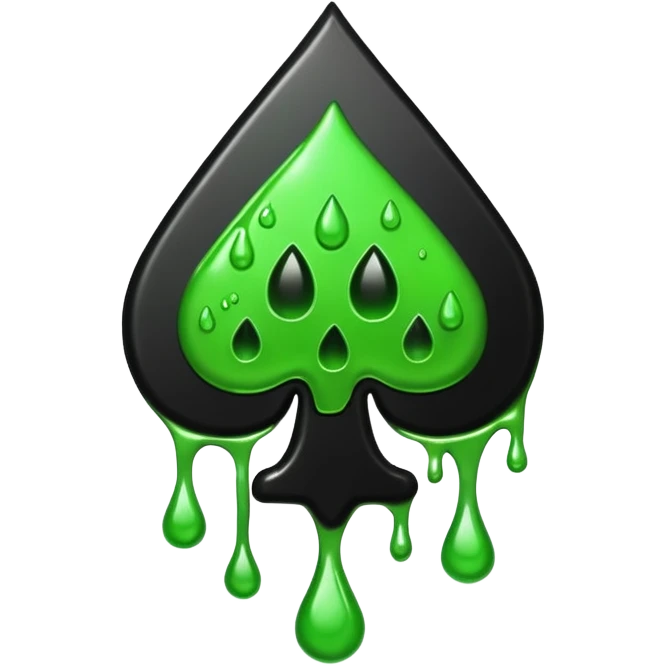 Black ace of spades drippy slimey effect emoji