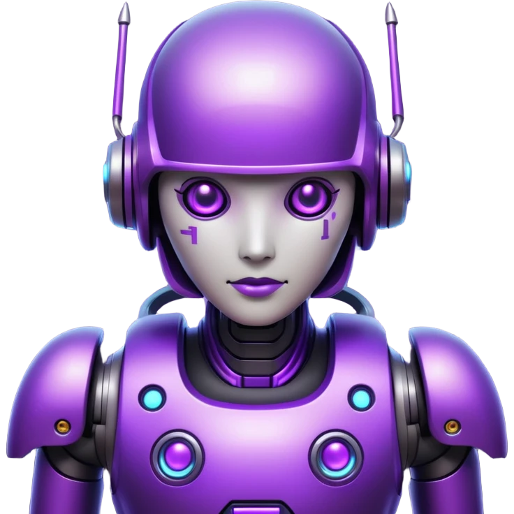 glitter purple cyberpunk robot emoji