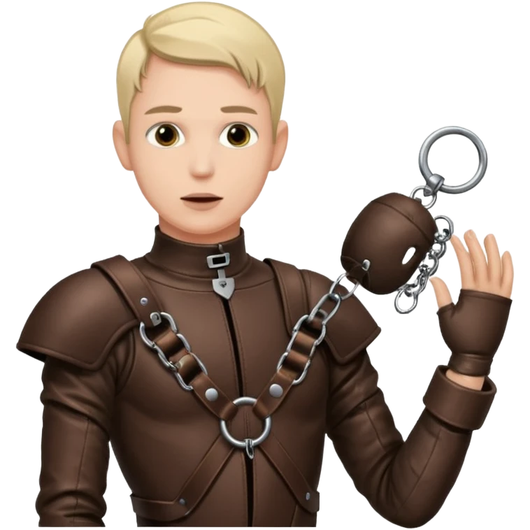 Male submissive in chastity and is being pegged emoji