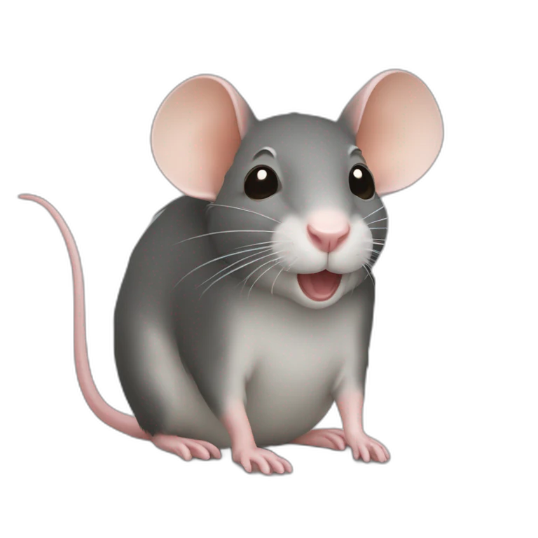 un rat qui tien un panneau abonné vous emoji