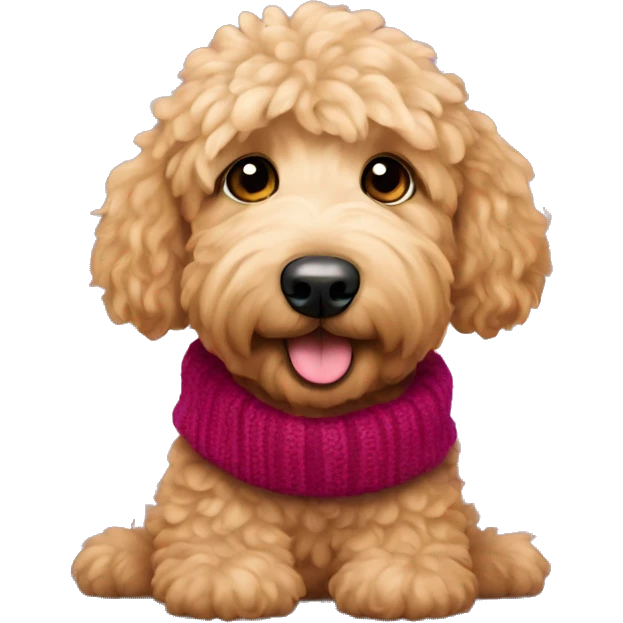 Cute golden doodle with cashmere sweater  emoji