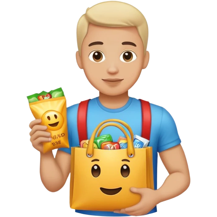 Rizz guy with a goodie bag  emoji
