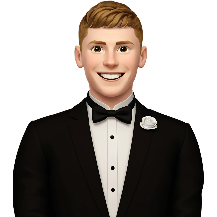 smiling boy in formal attire emoji