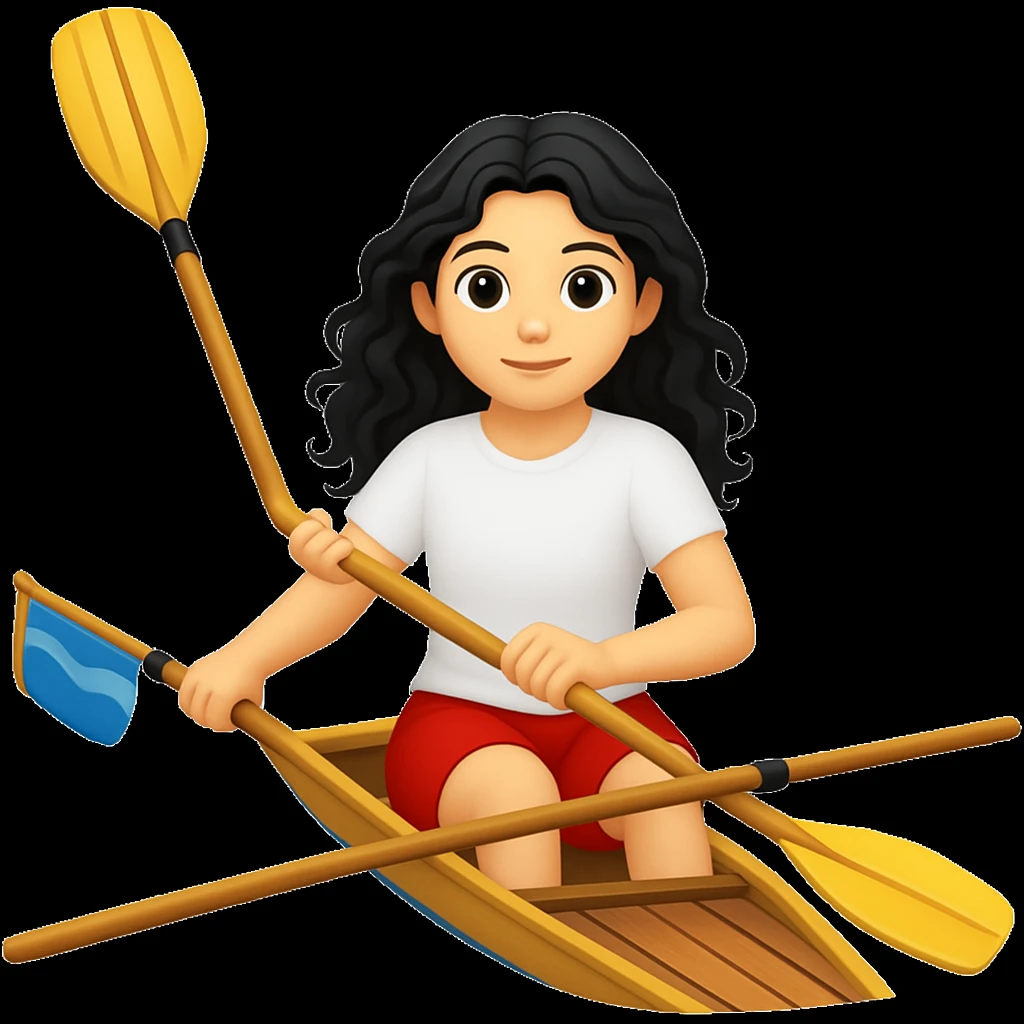 Make the girl's outfit red shorts and a white short-sleeved t-shirt in the style of apple style emojis emoji