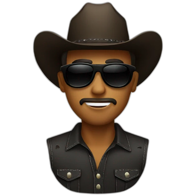 Cowboy emoji with black sunglasses emoji