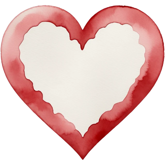 minimalist watercolor heart icon, monochromatic white washes, soft bleeding edges, on textured white paper, serene and emotional, perfect for app icon, transparent background, flat lay --style raw --stylize 150 emoji