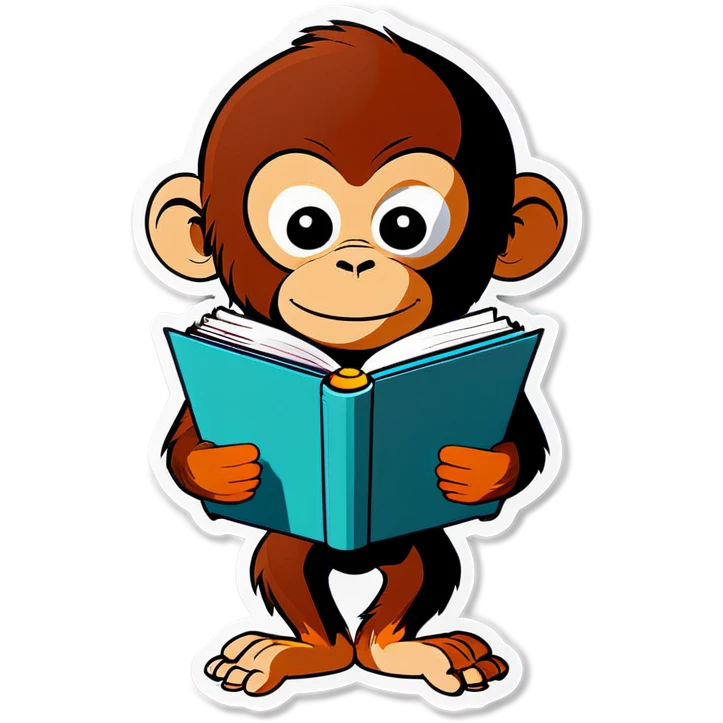 Monkey with a book in front of him emoji