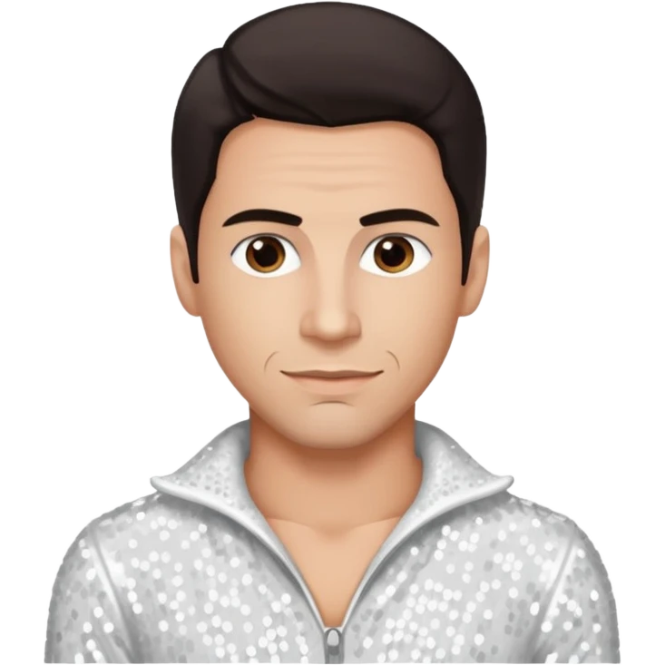 Danny Wood from NKOTB with dark brown hair, white sequin outfit emoji