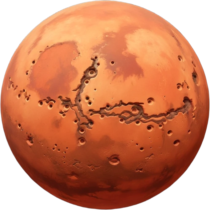 Mars as a round planet emoji