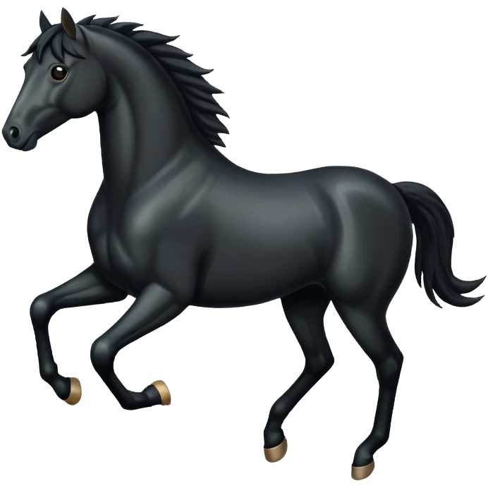 Running Black horse emoji