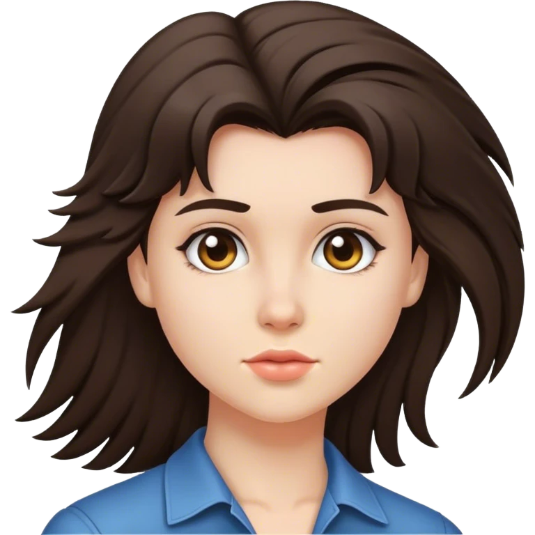 Brunette girl with mullet  emoji