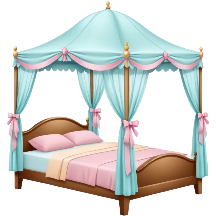 charming bed with canopy ribbons delicate coquette details emoji