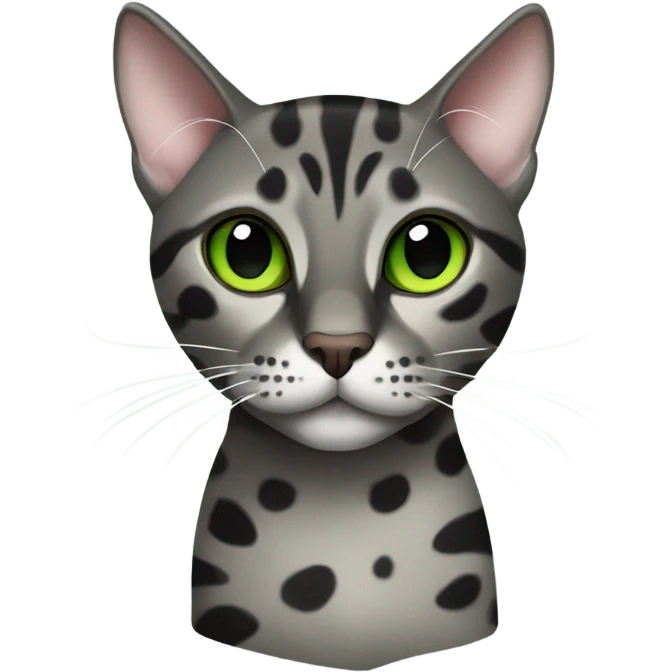 Black and gray Bengal house cat emoji