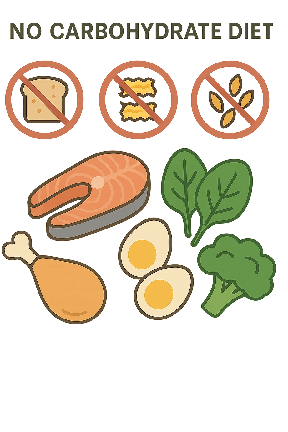 Dieta senza carboidrati rappresentata emoji