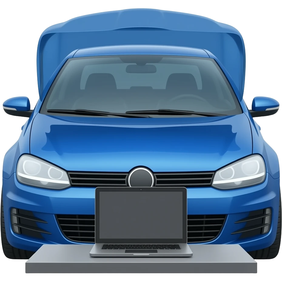 a car is sleeping in front of a computer emoji