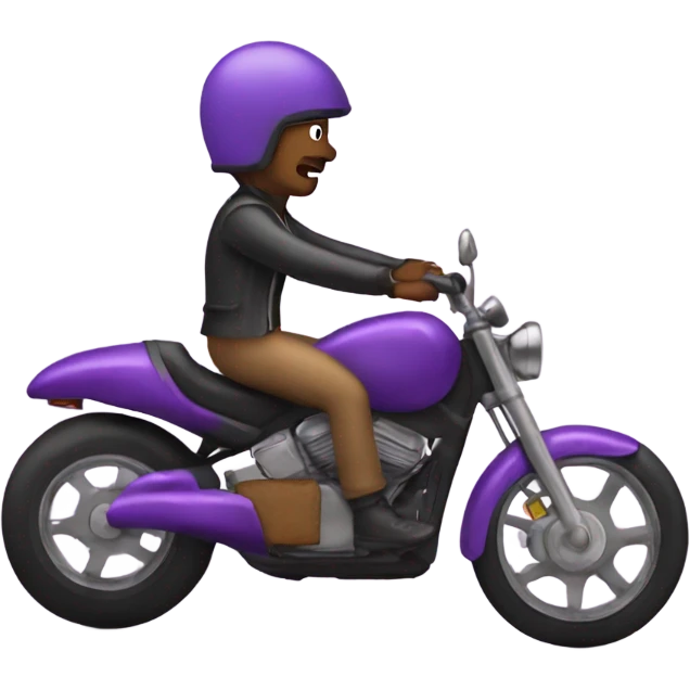 biker riding on egg plant emoji