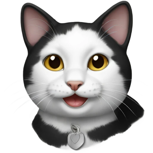 Black and white cat  emoji