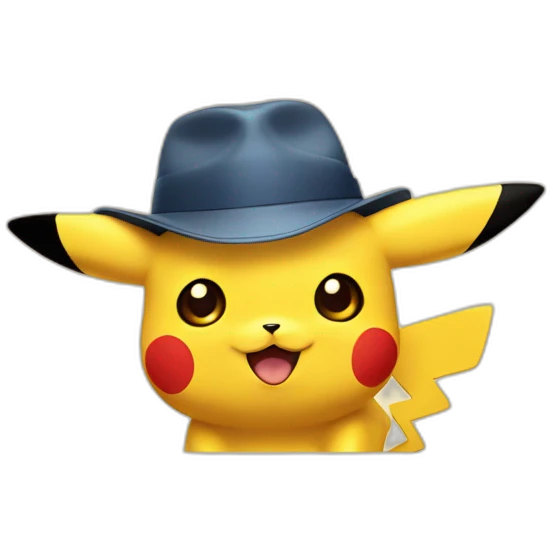 Pikachu with hat emoji