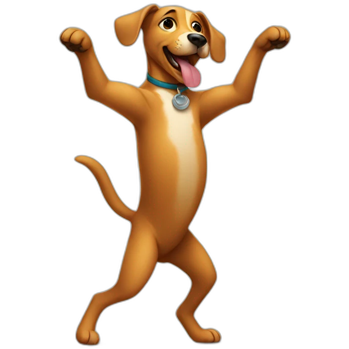 Dog dancing like a human emoji