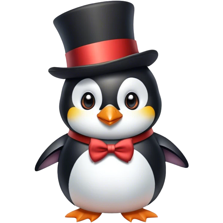 A fancy top hat penguin emoji