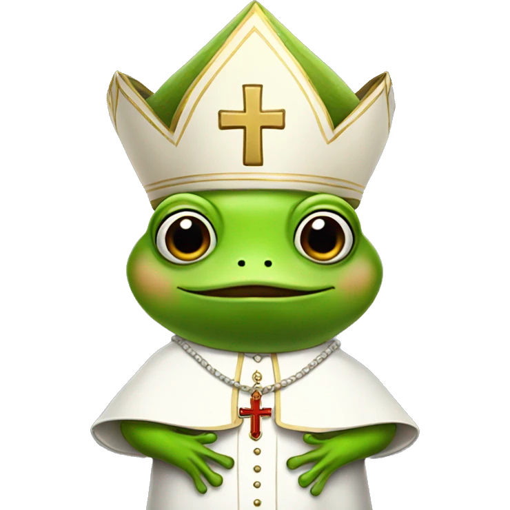 Frog dressed as a pope emoji