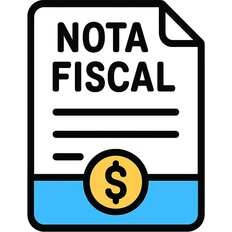 white paper tax document with the text NOTA FISCAL, clean and official look, suitable for an icon emoji