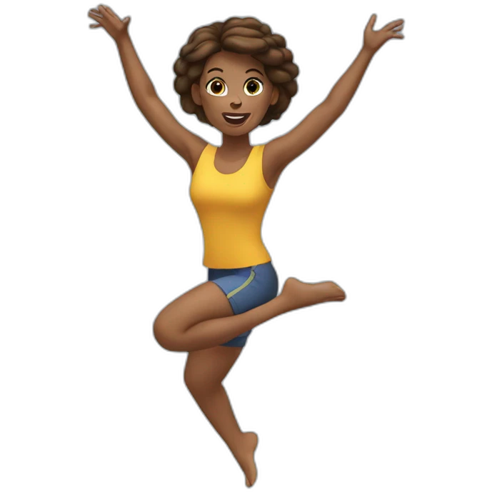 trampolin jumping woman emoji