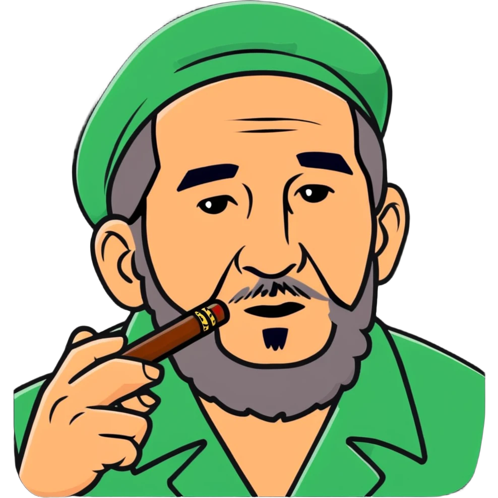 Fidel Castro with a cigar emoji