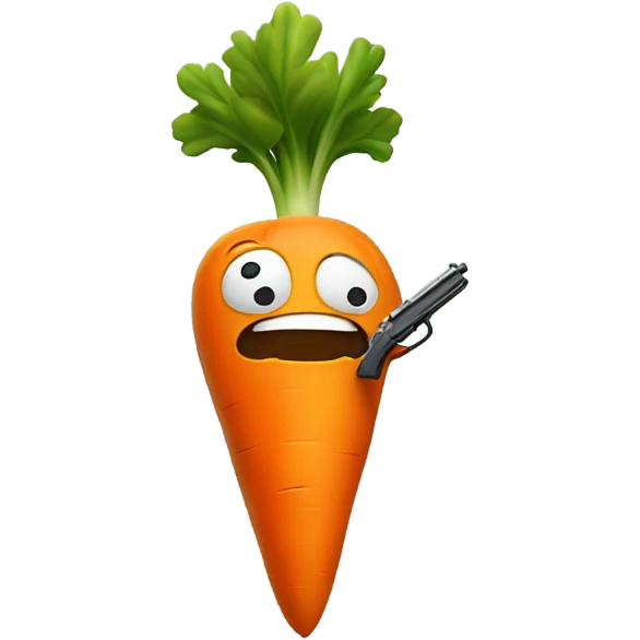 Carrot with a gun emoji