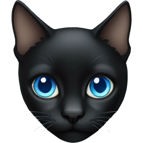 Black cat blue eyes emoji